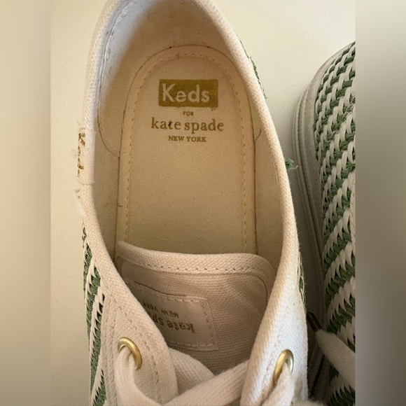 Kate Spade New York x Keds Triple Up Woven Platform Sneakers in Green/White, 7.5 - Picture 13 of 15